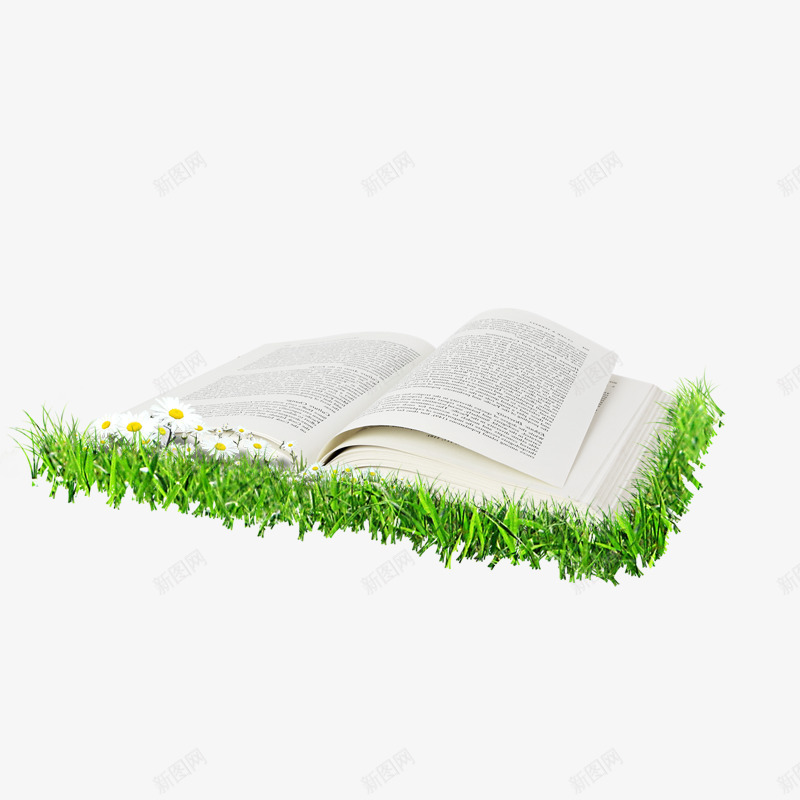 草上的书png免抠素材_新图网 https://ixintu.com 书 打开的书 草坪