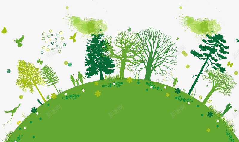 绿色森林png免抠素材_新图网 https://ixintu.com 低碳 公益 环保 绿色