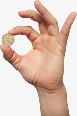 手拿硬币透明背景手拿硬币高清图片