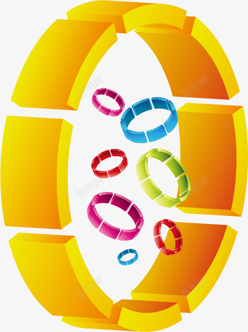 创意立体圆环图标png_新图网 https://ixintu.com logo 创意 图形 圆环 彩色 标志 炫彩 立体 精美 色彩