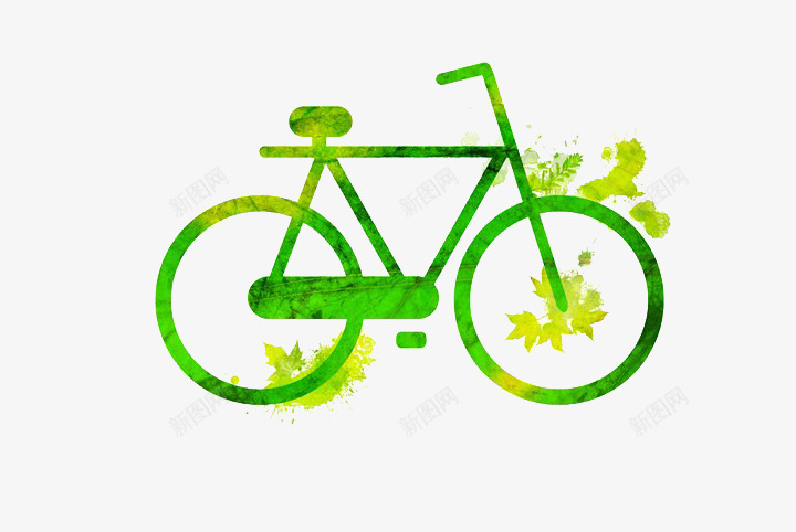 停在路上的自行车海报png免抠素材_新图网 https://ixintu.com 低碳生活 环保 生态 绿色 绿色自行车 自行车