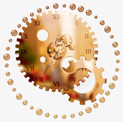 金属钟表创意齿轮时钟高清图片