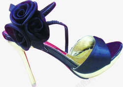 蓝色玫瑰花高跟鞋女士素材