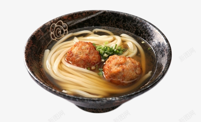 肉丸乌冬面png免抠素材_新图网 https://ixintu.com 乌冬面 实物 美食 肉丸面 面食