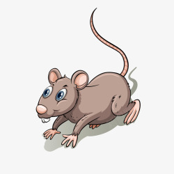 棕色现代手绘小老鼠矢量图素材