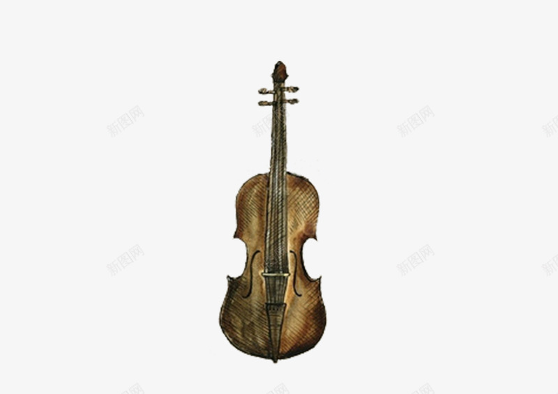 手绘大提琴png免抠素材_新图网 https://ixintu.com 大提琴 手绘 旧物 木质