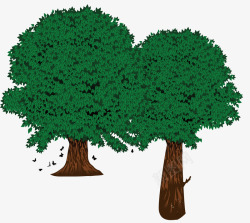 卡通两颗树木矢量图素材