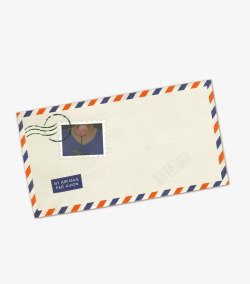 彩色带邮票的信封素材