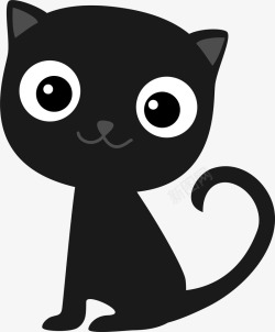 黑色可爱小猫图标图标