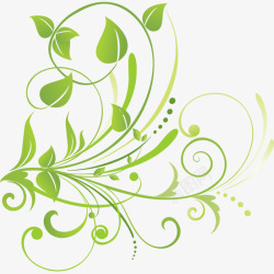 漂浮花纹绿色藤蔓高清图片