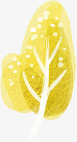 春天手绘黄色大树素材