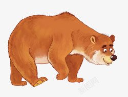 行走卡通一只可爱的大狗熊高清图片