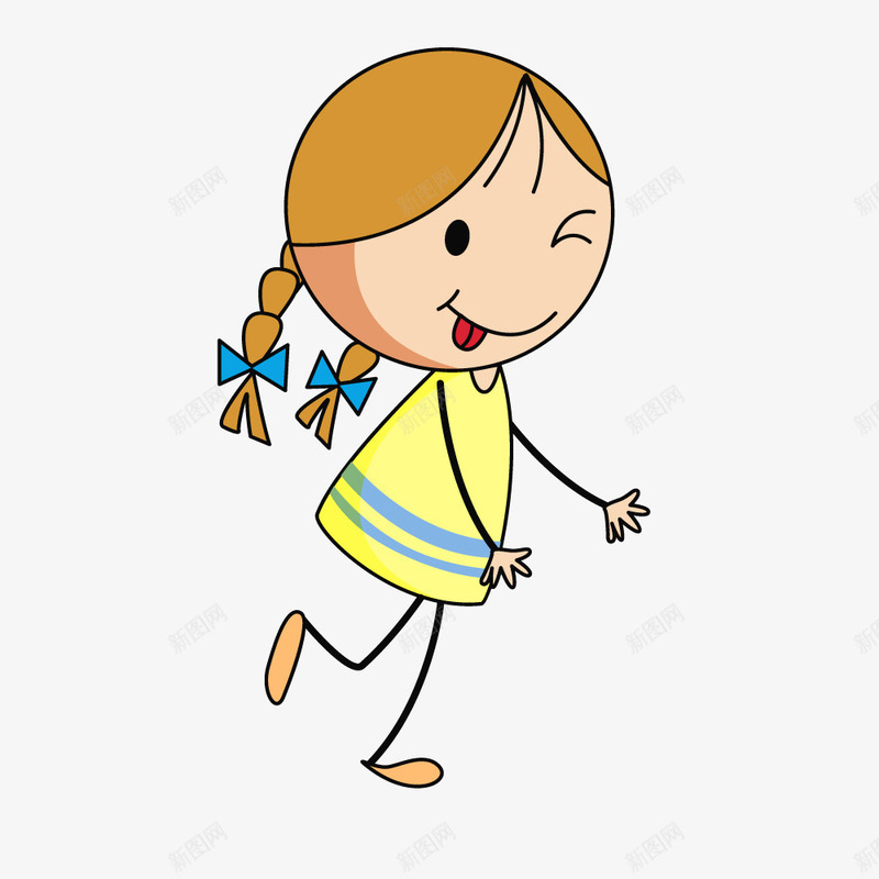 黄色辫子跑步女孩女生矢量图ai免抠素材_新图网 https://ixintu.com PNG矢量 女孩 女生 跑步 跑步女孩 辫子 黄色 矢量图
