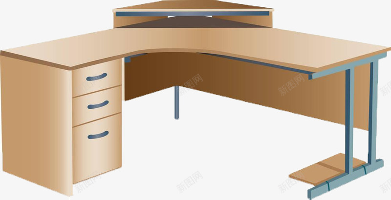 l型办公桌png免抠素材_新图网 https://ixintu.com PNG l型 办公桌 卡通 木质