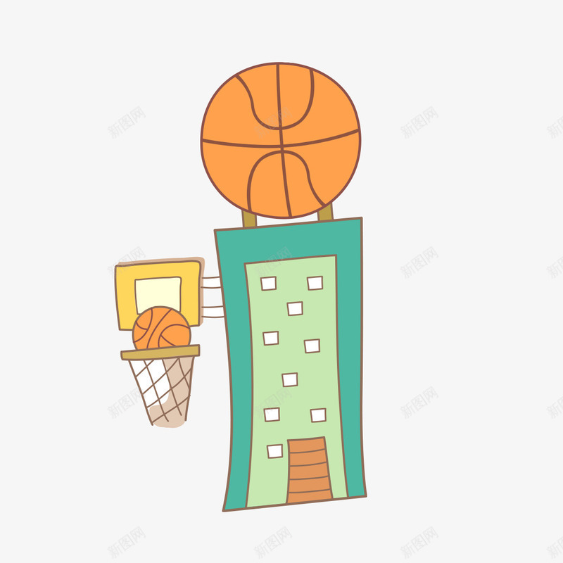 手绘篮球框png免抠素材_新图网 https://ixintu.com 体育 篮球 篮球框 运动