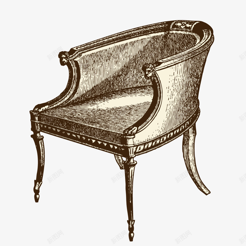 欧式复古木制椅png免抠素材_新图网 https://ixintu.com 复古 木制 椅子 欧式