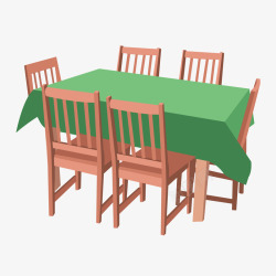 黄色木质饭桌椅子素材