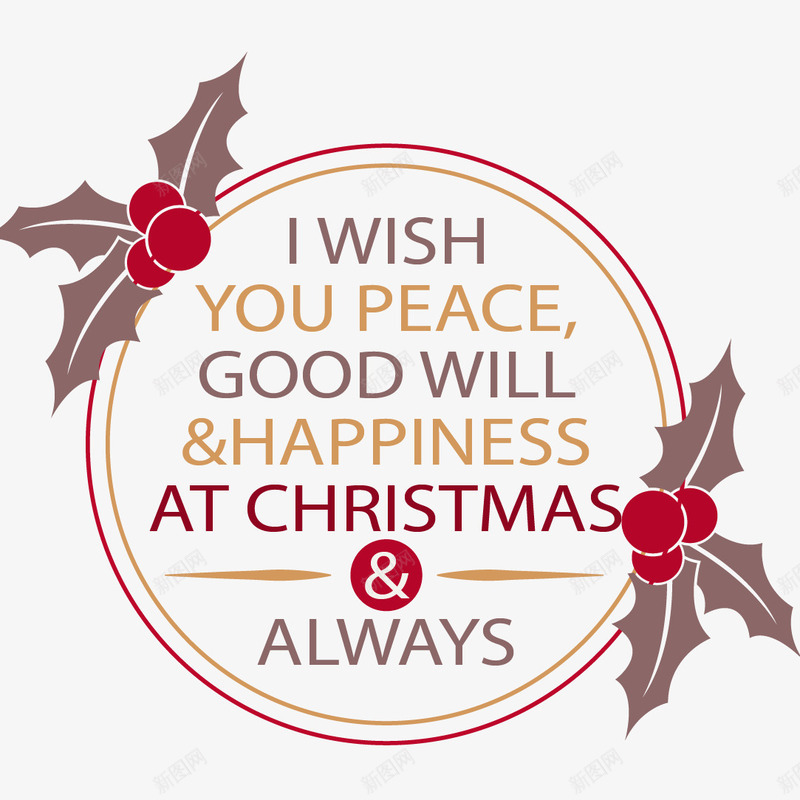 圣诞节祝福语标签png免抠素材_新图网 https://ixintu.com 圣诞元素 圣诞节 字体设计 祝福语 红色