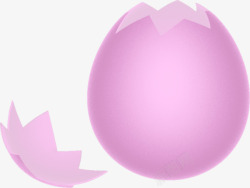 粉色鸡蛋壳卡通手绘蛋壳破碎高清图片