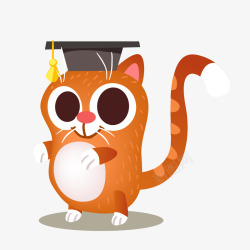 开学季动物素材戴着博士帽的猫咪高清图片