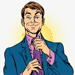 系领带系领带的卡通男人高清图片
