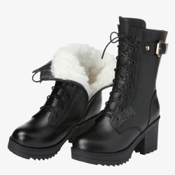 冬季保护冬季黑色女士靴子高清图片
