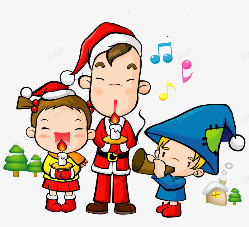 唱圣诞歌的孩子png免抠素材_新图网 https://ixintu.com 卡通 商务 圣诞帽 圣诞歌 圣诞节快乐 壁纸 彩色手绘 插图
