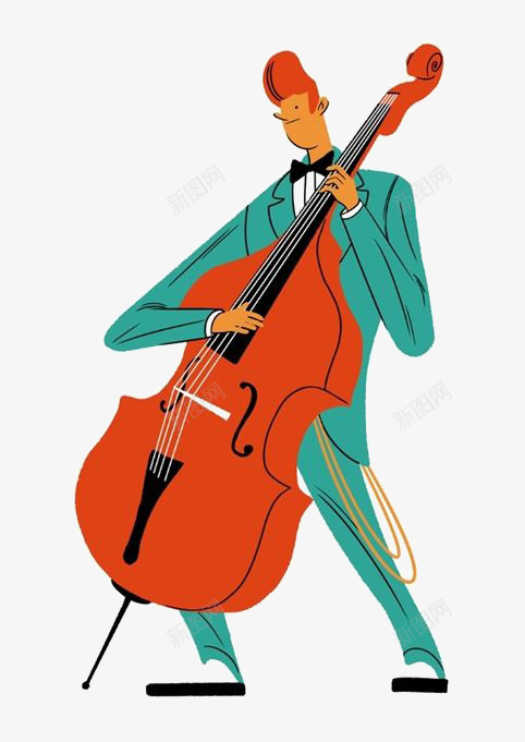 拉大提琴的男人png免抠素材_新图网 https://ixintu.com 卡通男人 大提琴 演奏 音乐