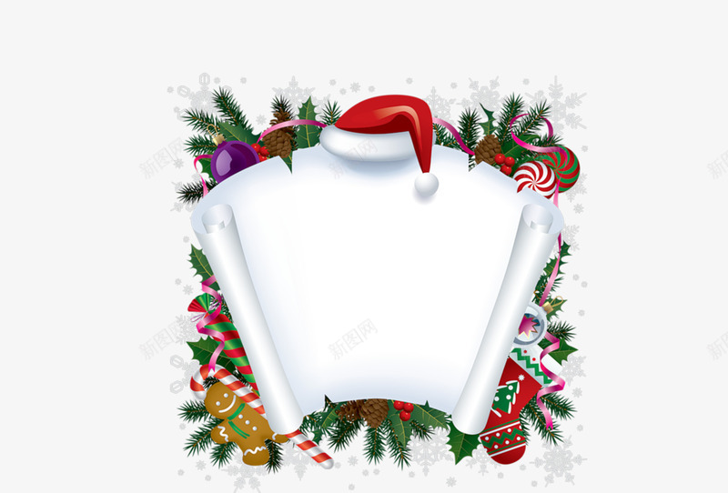 圣诞节装饰png免抠素材_新图网 https://ixintu.com 主题墙 圣诞节 标题栏 装饰
