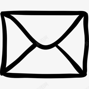电子邮件新的信封封闭后手工绘制的轮廓图标图标