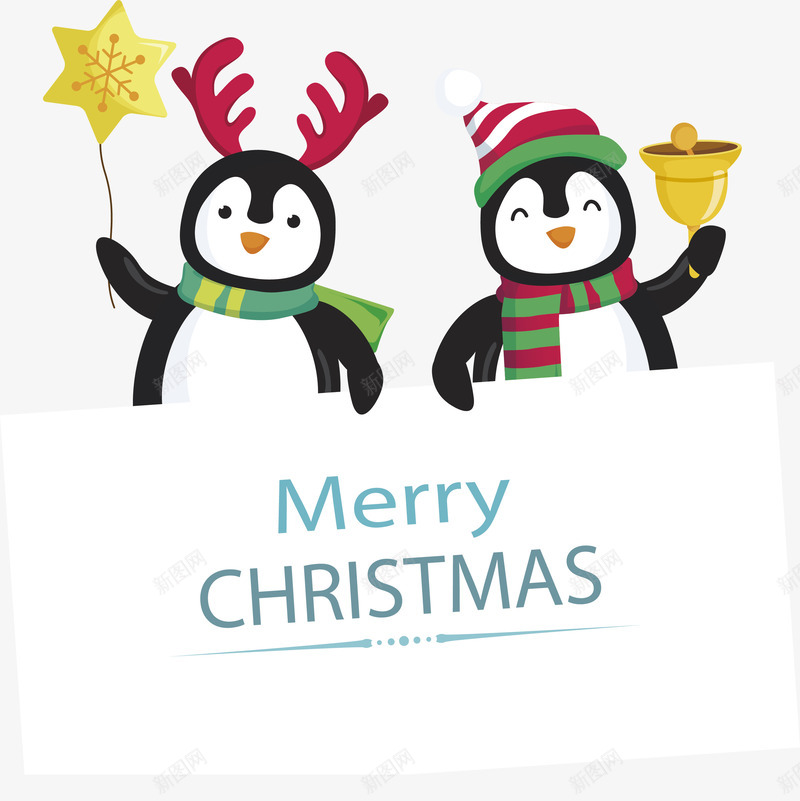 圣诞节可爱的小企鹅展板矢量图ai免抠素材_新图网 https://ixintu.com 企鹅展板 可爱企鹅 圣诞展板 圣诞节 小企鹅 矢量png 矢量图