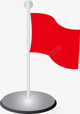 红色旗子护卫队3D小人红色旗子图标图标
