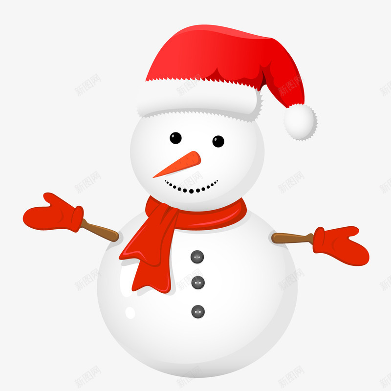 一个戴圣诞帽的雪人矢量图ai免抠素材_新图网 https://ixintu.com 圣诞帽 圣诞节 微笑 扁平化 红色 雪人 雪白 飞雪 矢量图