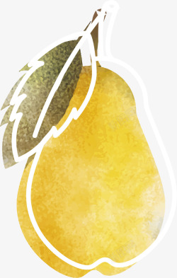 梨子图案黄色水彩创意香梨高清图片