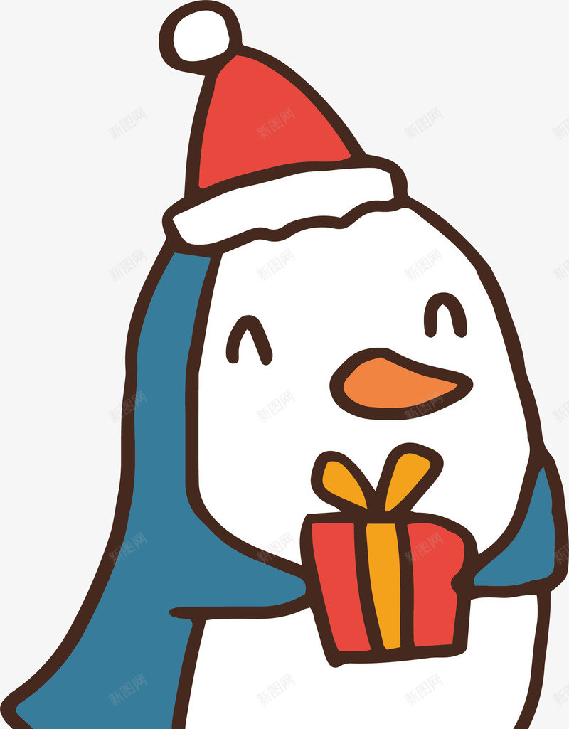 送礼物小企鹅png免抠素材_新图网 https://ixintu.com 企鹅 卡通企鹅 圣诞企鹅 圣诞节 手绘企鹅 矢量png
