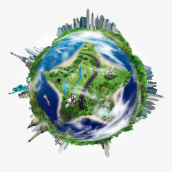 创意地球卡通地球环保素材