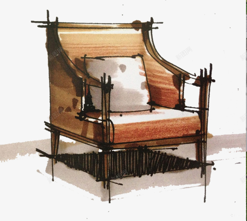 椅子沙发马克笔表现png免抠素材_新图网 https://ixintu.com 椅子 沙发 表现 马克