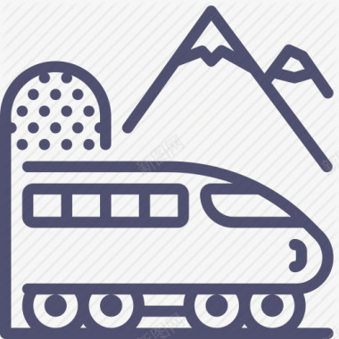扁平商务火车标志图标图标