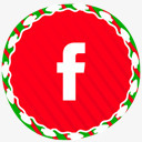 圣诞节社交媒体红色图标facebook图标