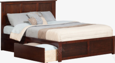 红木家具床png免抠素材_新图网 https://ixintu.com 家具生活 带抽屉的床 打开的家具抽屉 红木家具床
