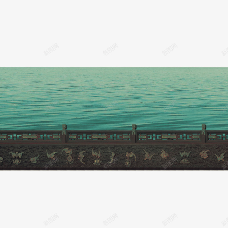 湖水木质桥png免抠素材_新图网 https://ixintu.com 木质桥 湖水 青蓝色