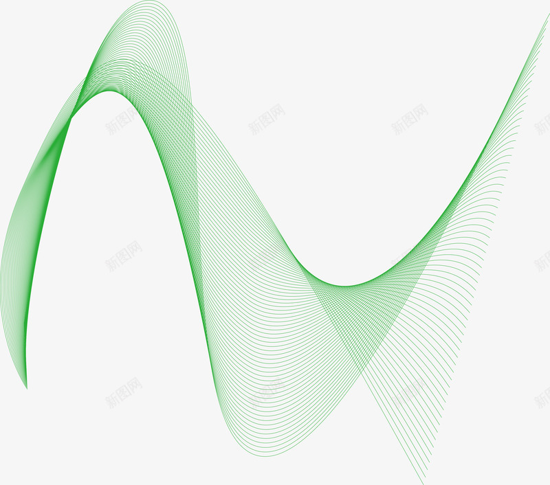 空间翻转线条png免抠素材_新图网 https://ixintu.com 矢量png 科技感 科技波纹 空间感 绿色波纹