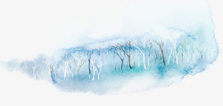 树丛淡蓝色冰川漂浮花瓣气泡简洁大方高清图片