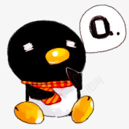 企鹅qq彩绘卡通图标图标