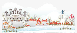 大雪草棚城堡城堡大雪冬季高清图片