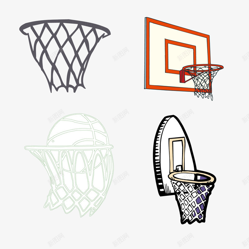篮球框合集png免抠素材_新图网 https://ixintu.com 合集 篮球框 素材