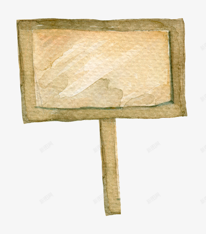 水彩木质路牌图案png免抠素材_新图网 https://ixintu.com 指示牌 方向 木质路牌 标牌 水彩 简图 路牌