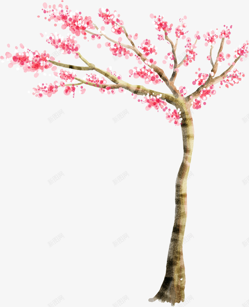 粉色大树插画美景png免抠素材_新图网 https://ixintu.com 大树 插画 粉色 美景
