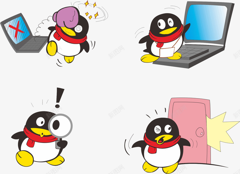 企鹅png免抠素材_新图网 https://ixintu.com PNG元素 免费下载 开门 敲门 电脑 观察