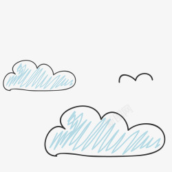 绘画云朵线条涂鸦云朵简笔画高清图片